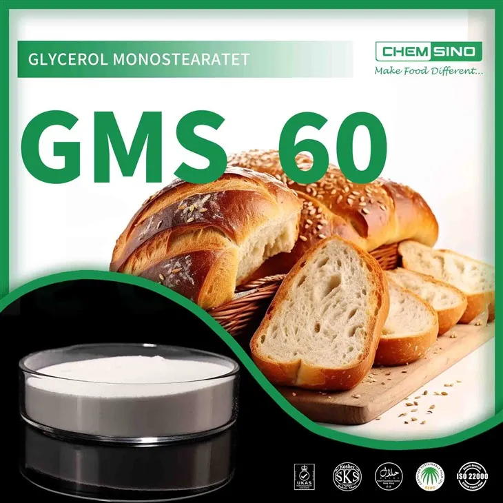 Dobry przydatny do ciasta Monostearynian glicerolu GMS 60 w proszku Nr CAS31566-31-1